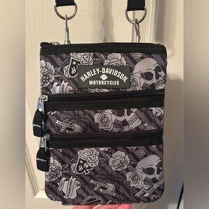 Harley-Davidson Women's X-Body Crossbody Sling Purse- Gray Tattoo
